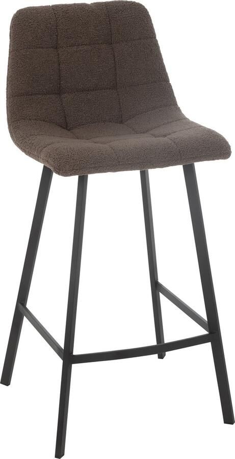 J-Line barstoel Kent metaal|polyester bruin