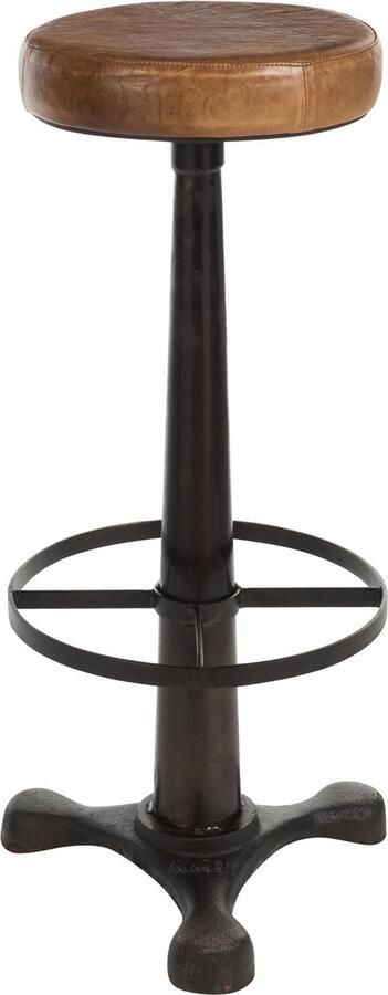J-Line barstoel leder metaal bruin