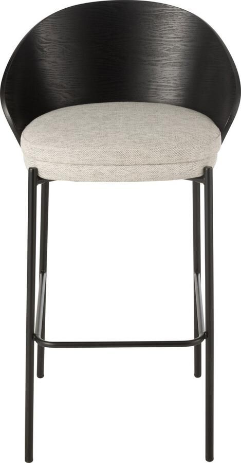 J-Line barstoel Lone multiplex metaal zwart grijs