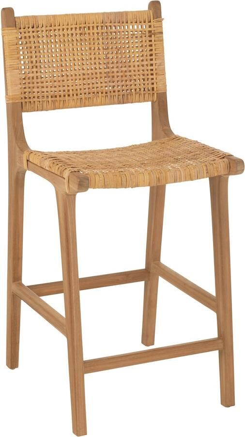 J-Line barstoel Mona rotan hout naturel