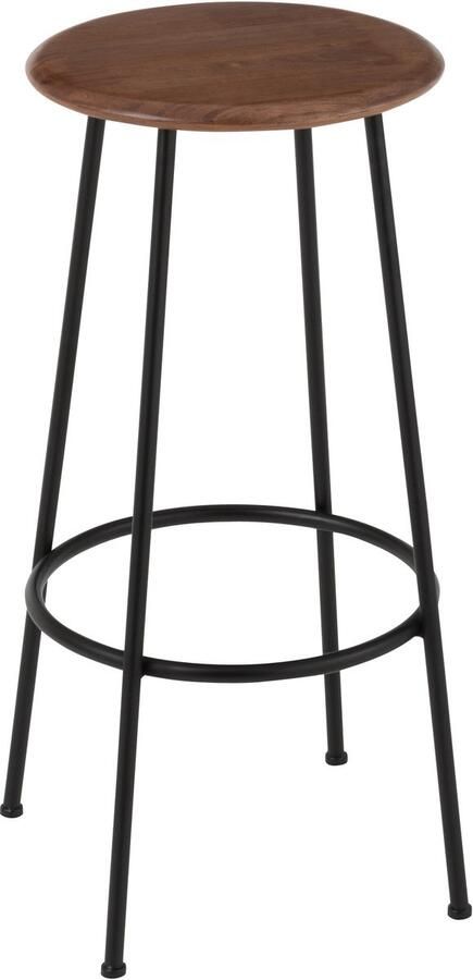 J-Line barstoel Neo staal naturel zwart