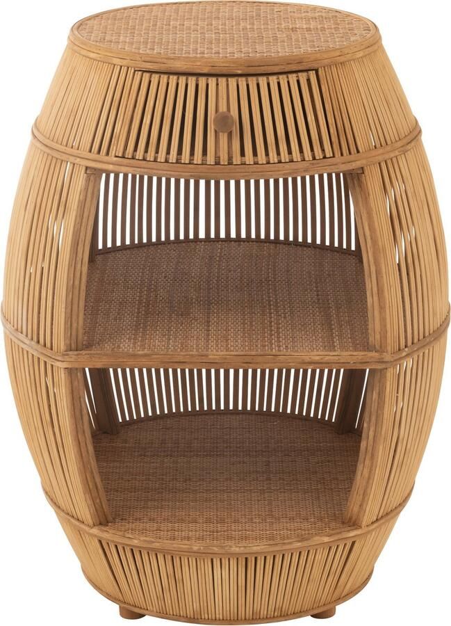 J-Line bartafel Barrel jute bamboe naturel