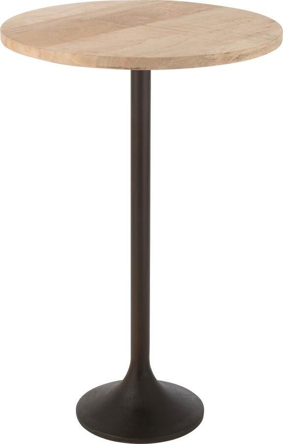 J-Line Bartafel Metaal mango Hout Naturel zwart 65x65x100cm