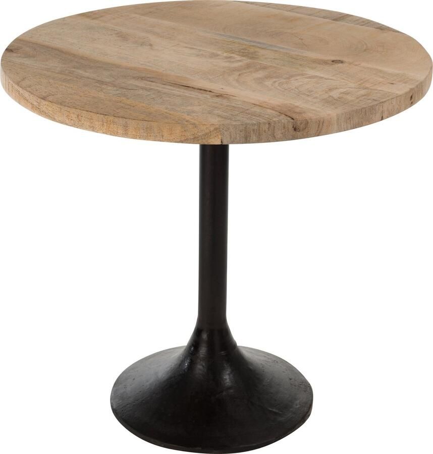 J-Line Tafel Bar Rond Hout metaal Naturel zwart 65x65x60.5cm - Foto 2