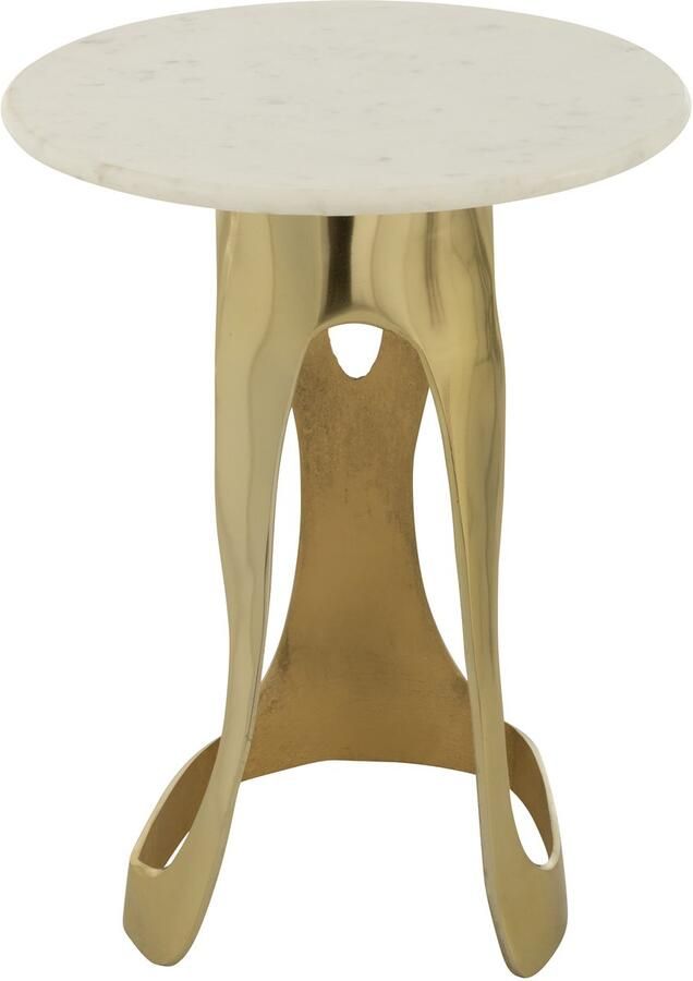 J-Line bijzettafel aluminium steen goud wit large