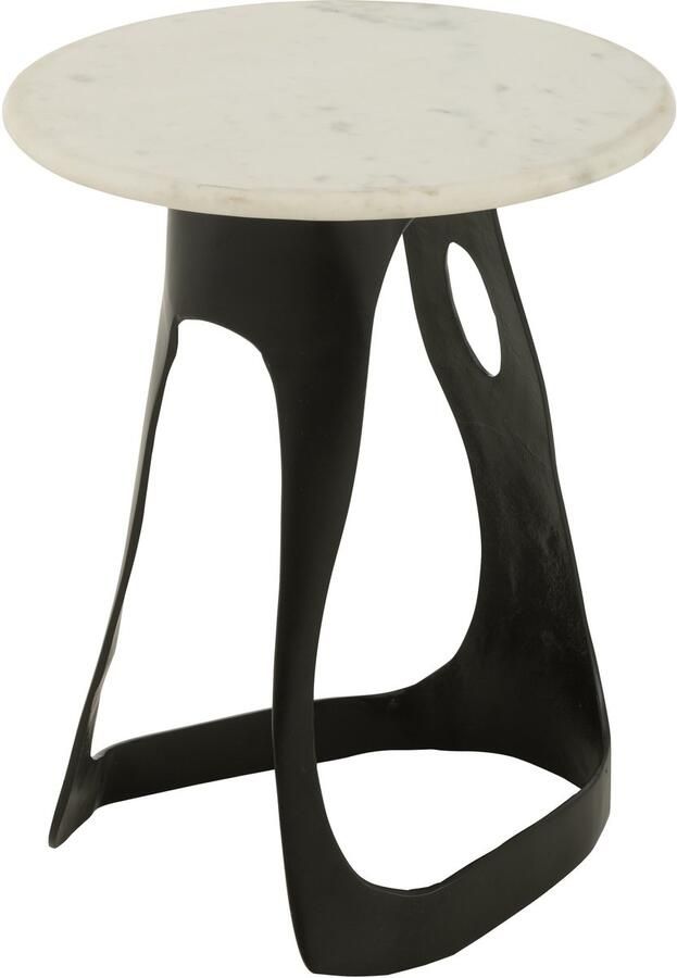 J-Line bijzettafel aluminium steen zwart wit large