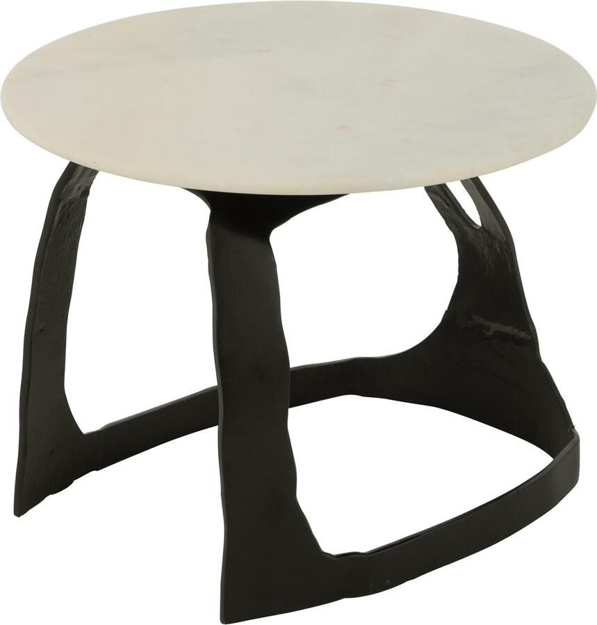 J-Line bijzettafel aluminium steen zwartl wit small