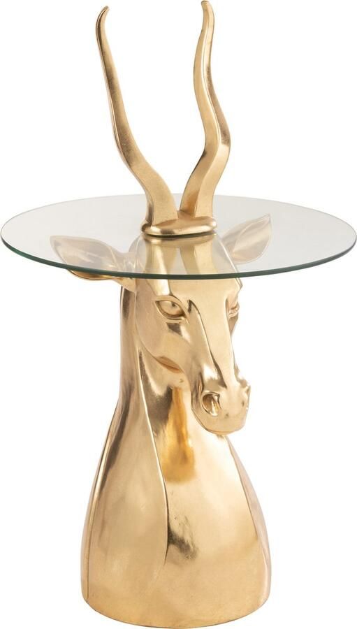 J-Line bijzettafel Antilope polyresin glas goud