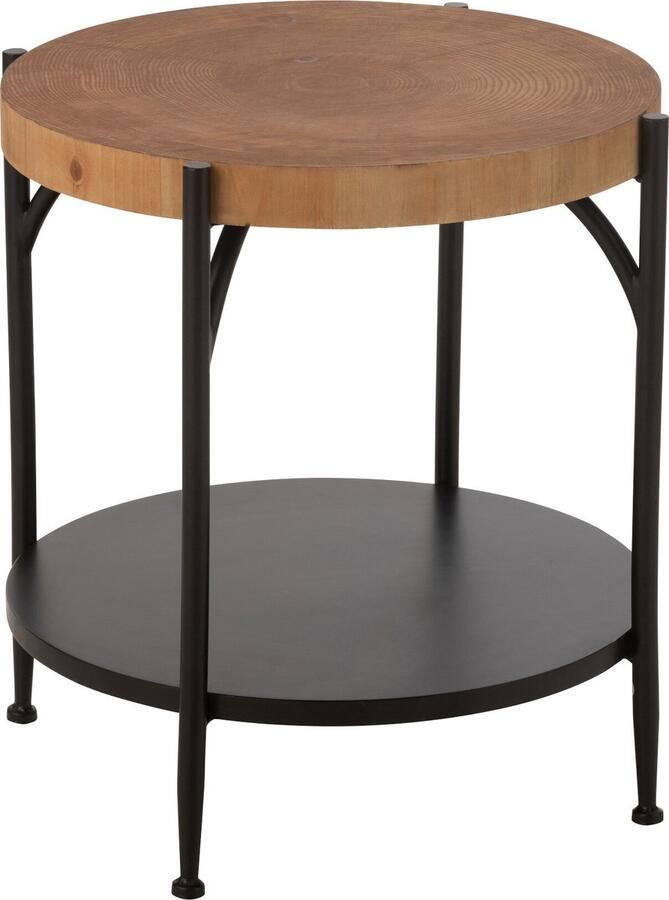 J-Line bijzettafel Bio hout ijzer zwart naturel