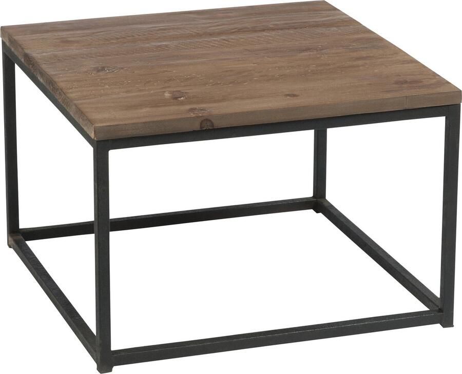J-Line Bijzettafel Hout met Bruin+zwart 60x60x41cm