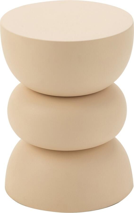 J-Line Bijzettafel Lise Ijzer Beige 32x32x43.5cm