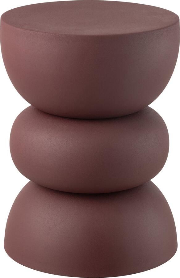 J-Line Bijzettafel Lise Ijzer Kastanjebruin 32x32x43.5cm