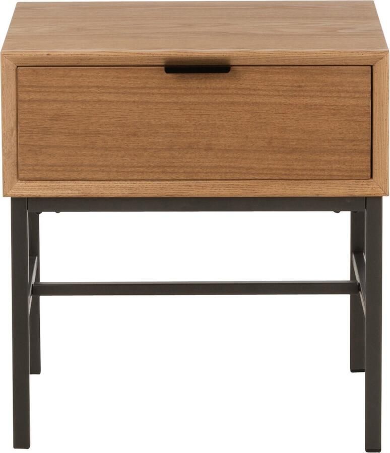 J-Line Bijzettafel Op Onderstel Hout Metaal Naturel