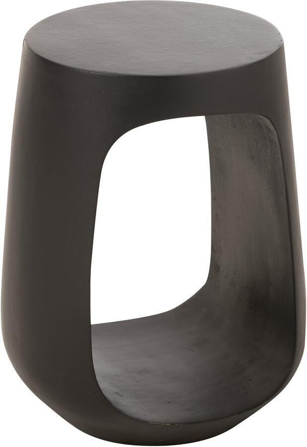 J-Line Bijzettafel Pod Gerecycleerd Hout Zwart 35x35x46cm