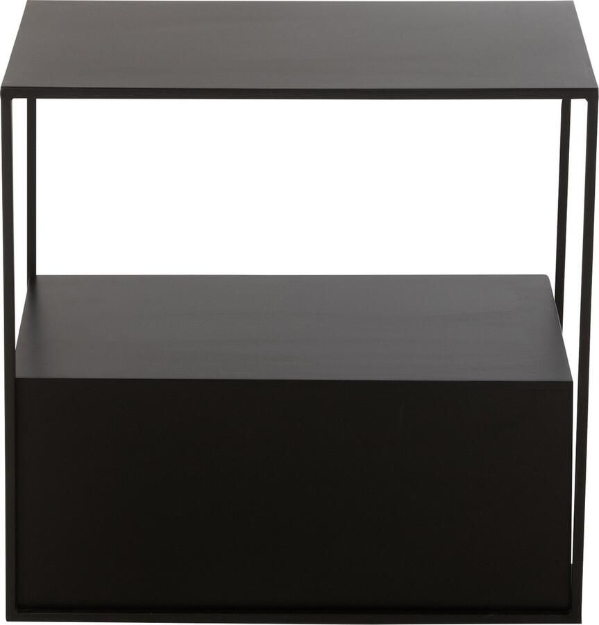 J-Line bijzettafel Rechthoek metaal mdf zwart
