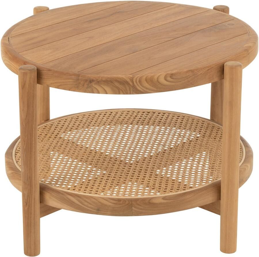 J-Line bijzettafel Rond hout naturel