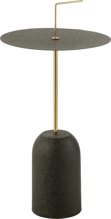 J-Line Bijzettafel Schijf Metaal Zwart goud 30x30x68cm