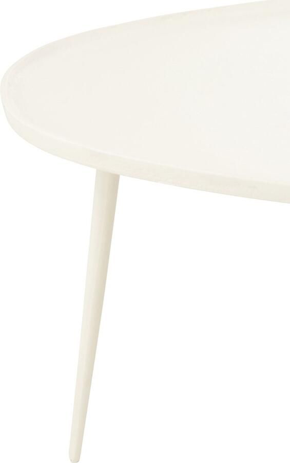 J-Line Set Van Twee Bijzettafels Vinta Aluminium Wit