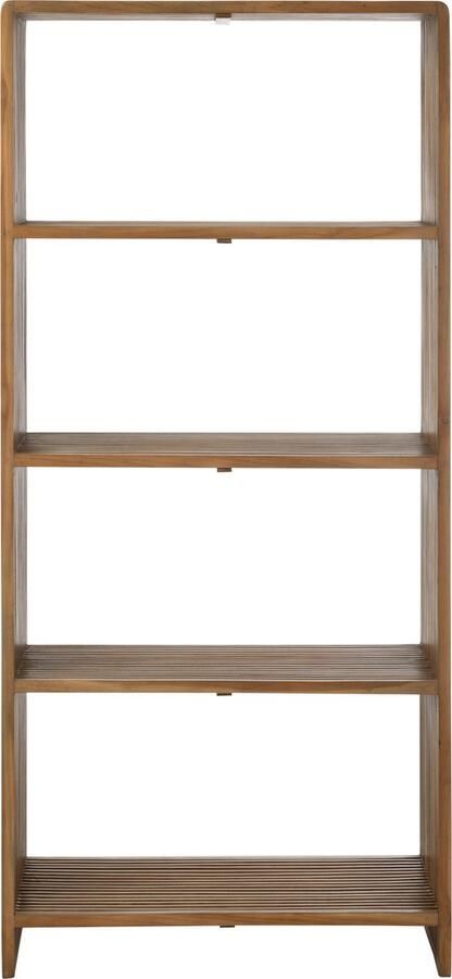 J-Line boekenkast 4 Schappen gerecycleerd hout naturel