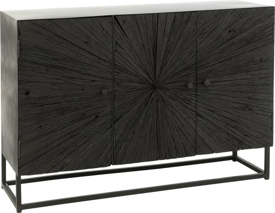 J-Line Buffetkast Shanil Hout ijzer Zwart 120x38x81cm