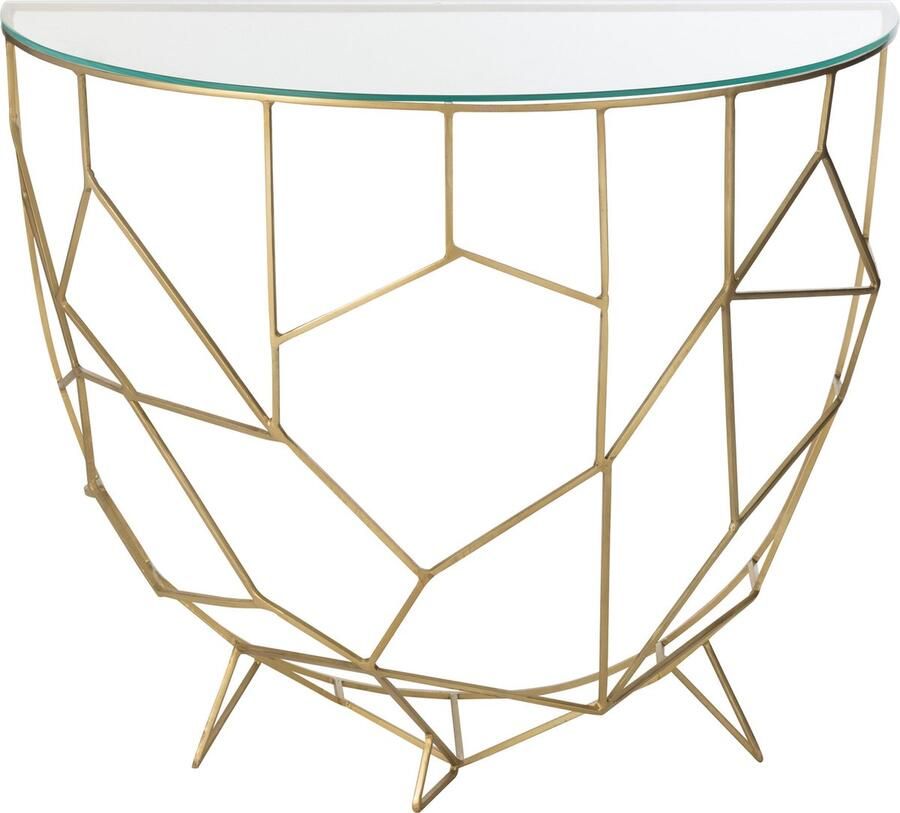 J-Line console moza metaal glas goud