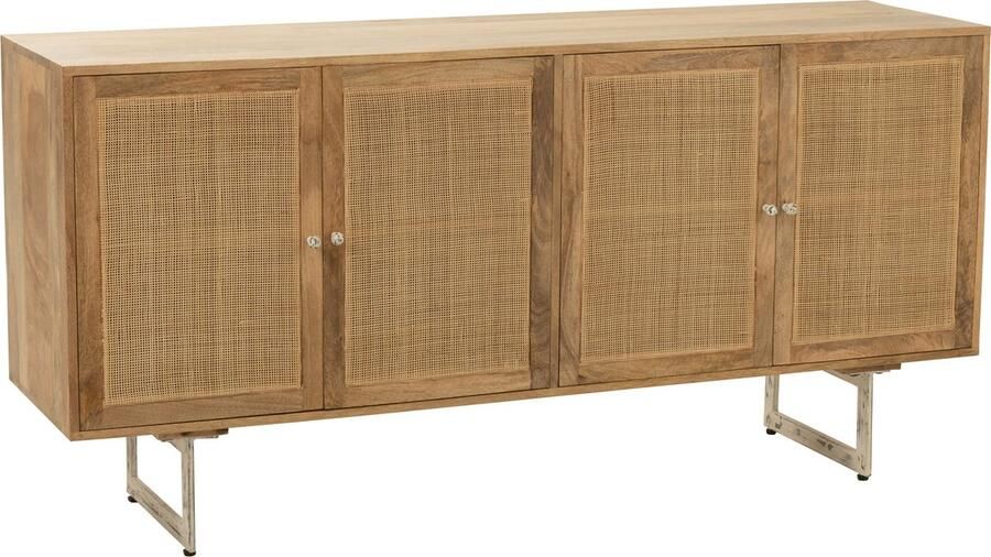J-Line Dressoir Rattan Mangohout Naturel 170x45x80cm