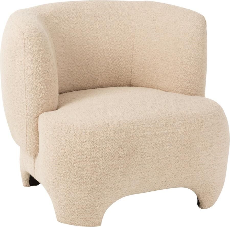 J-Line Fauteuil 1-zit Gebreid Tex ht Wit 80x79x71cm