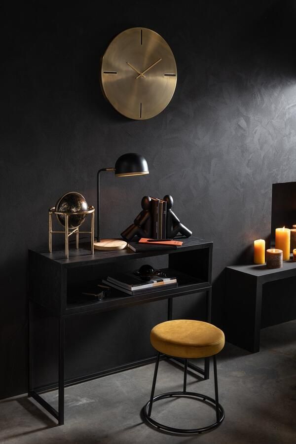 J-Line Frame Lage Kruk Metaal Zwart 4 stuks