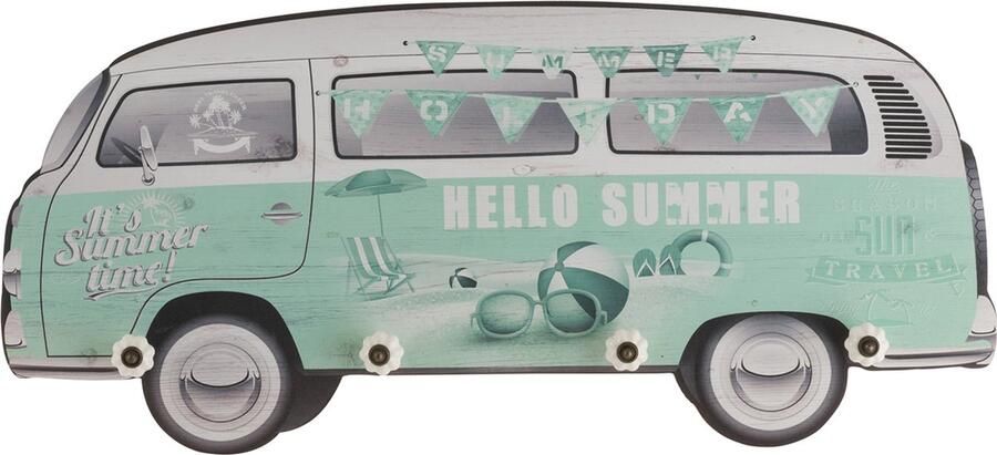 J-Line Groen witte camper busje