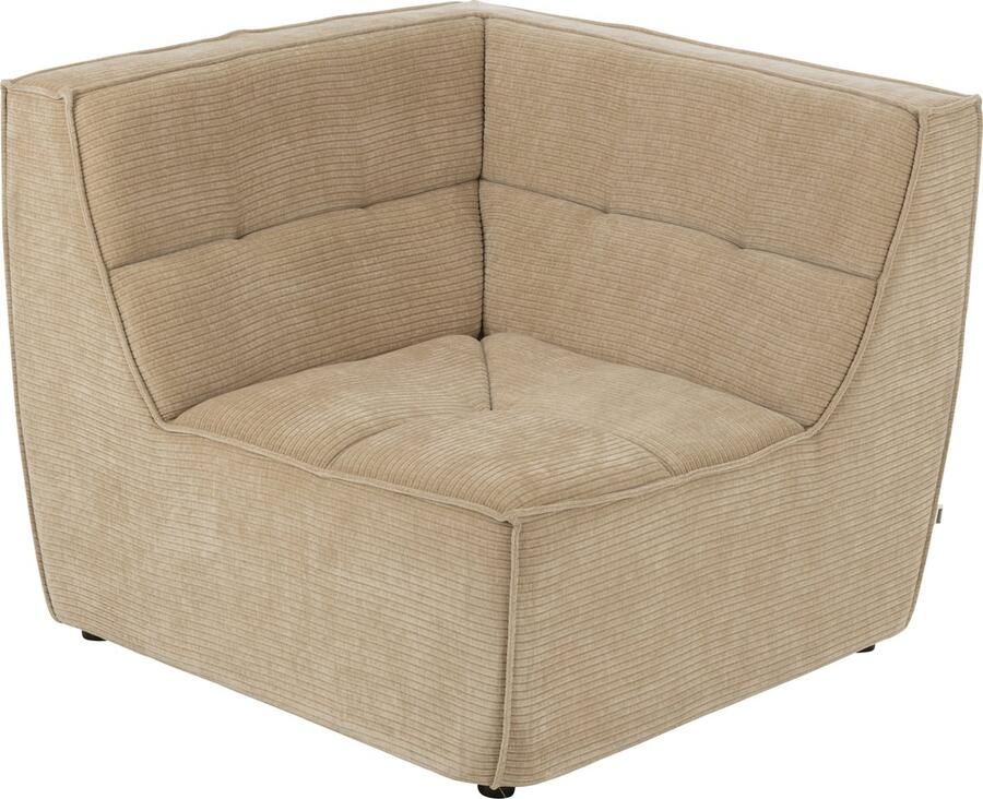 J-Line HoekFauteuil Grid Populierenhout mousse Donker Beige 98x98x83cm