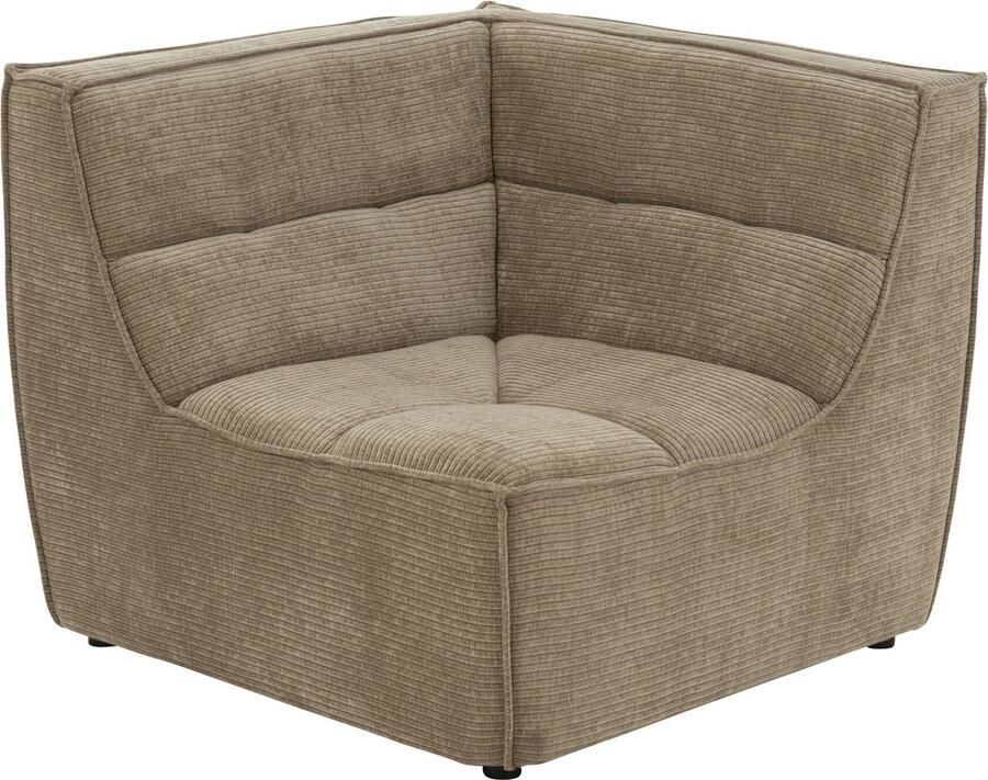 J-Line HoekFauteuil Grid Populierenhout schuim Donker Taupe 98x98x83cm