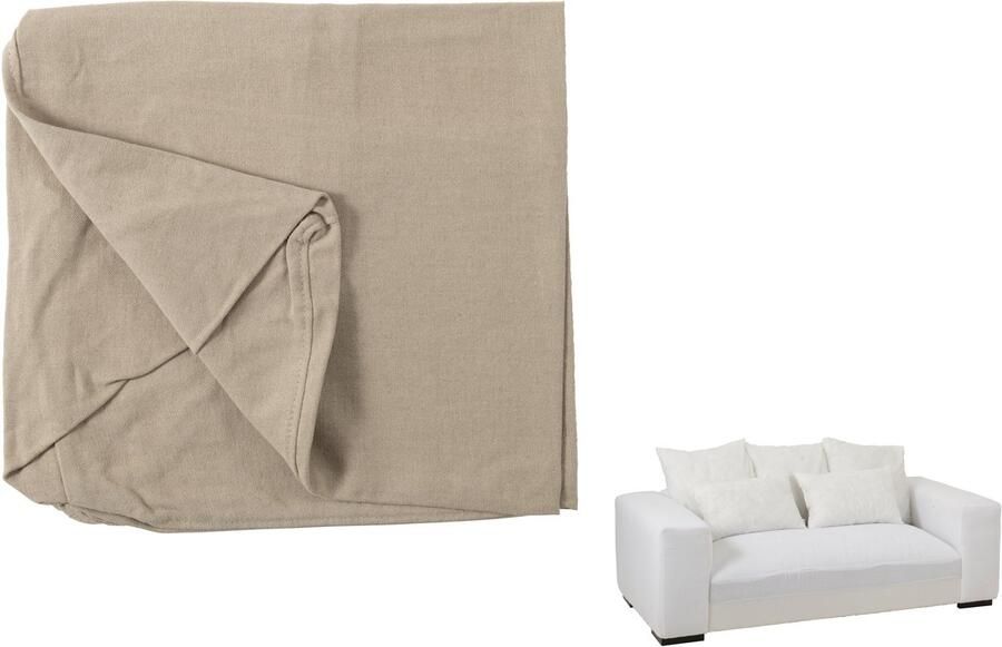 J-Line Hoes Voor Zetel+5 Kussens Monaco Sofa Linnen Naturel