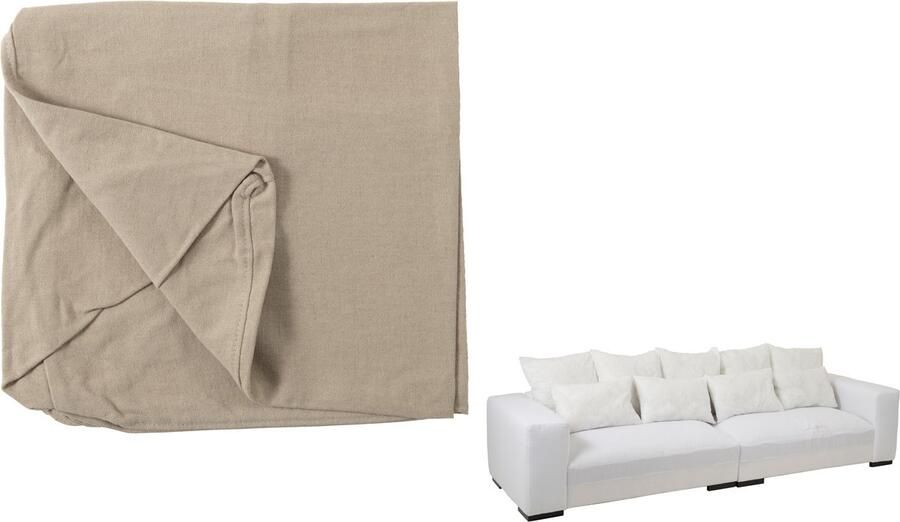 J-Line Hoes Voor Zetel+9 Kussens Monaco Linnen Xl Naturel