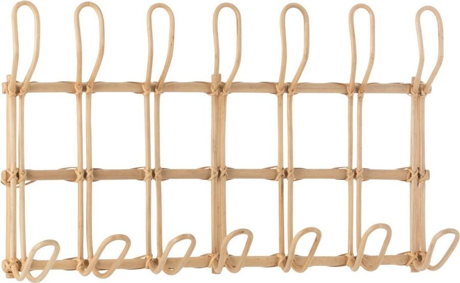 J-Line Kapstok Ellen 6 Haken Rotan Naturel 55x1x29cm