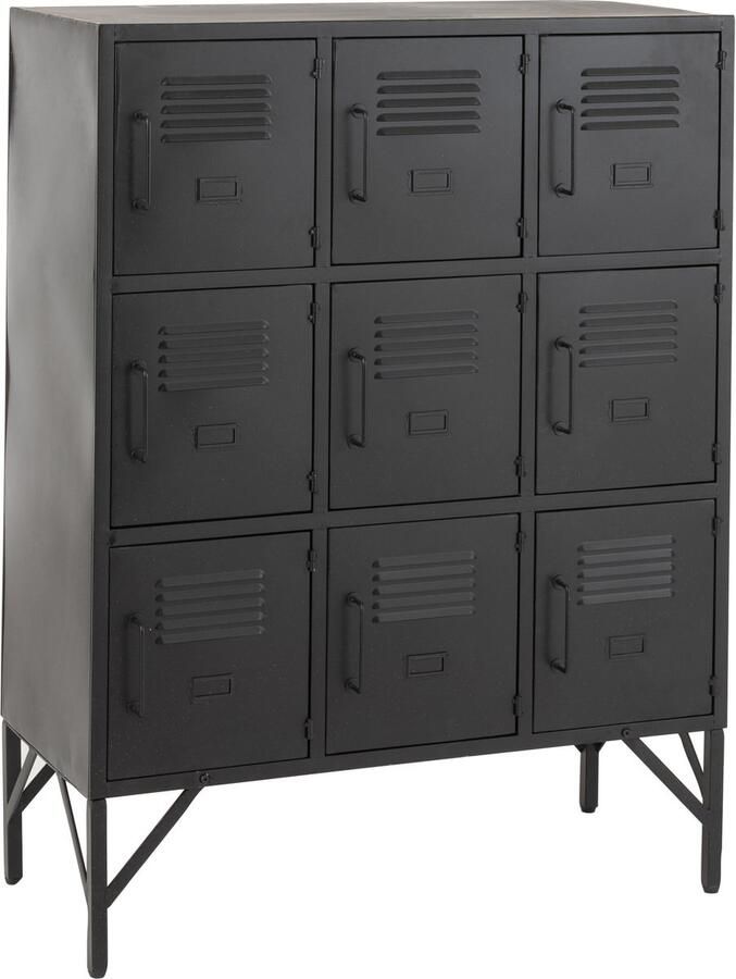 J-Line Kast 9 Deuren Metaal Zwart 86x41x113.5cm - Foto 2