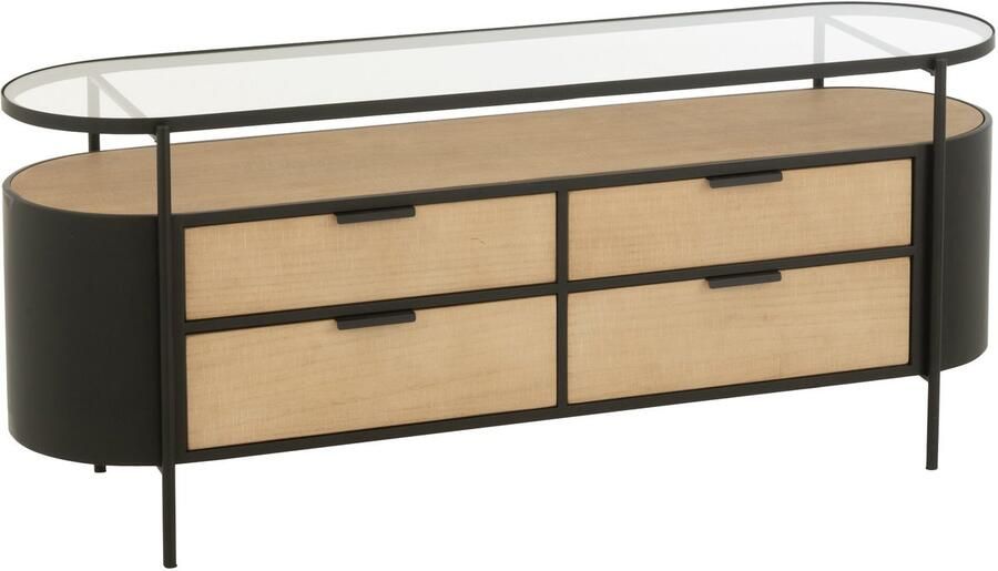 J-Line kast Ivy ijzer naturel zwart