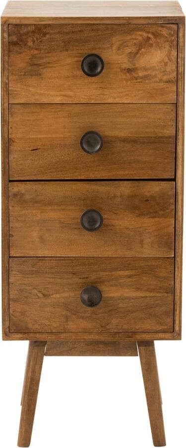 J-Line kast Lora 4 Laden Mango hout bruin