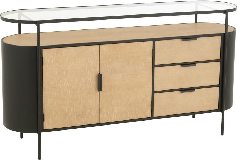 J-Line Kast Ovy Ijzer Naturel Zwart