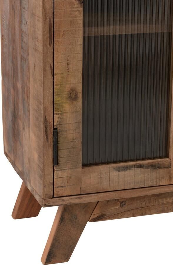 J-Line kast Retro gerecycleerd hout glas naturel - Foto 2