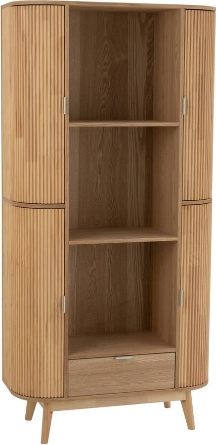 J-Line Kast Vakken Rond Mdf Dennenhout Naturel