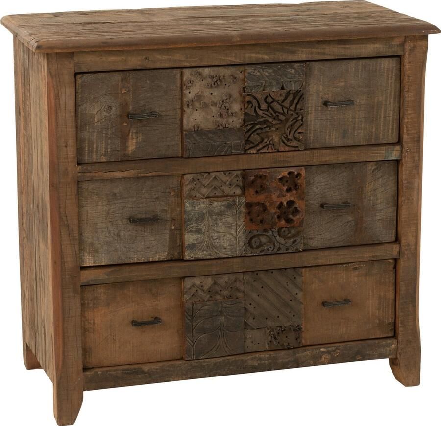 J-Line Kast Verouderd Hout Bruin 100x50x95cm - Foto 2