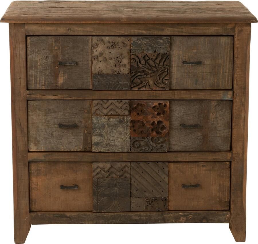 J-Line Kast Verouderd Hout Bruin 100x50x95cm