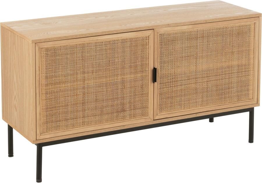 J-Line kast Vierkant hout|metaal naturel|zwart large