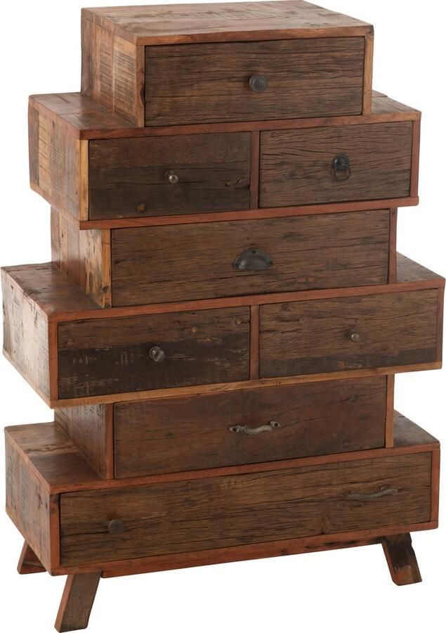 J-Line Kast Vinto Gerecycleerd Hout Naturel 76x35x109cm