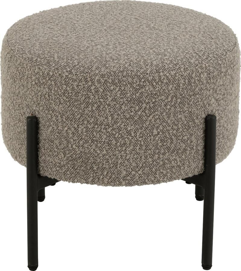 J-Line Kruk Boucle Multiplex Polyester Grijs Zwart