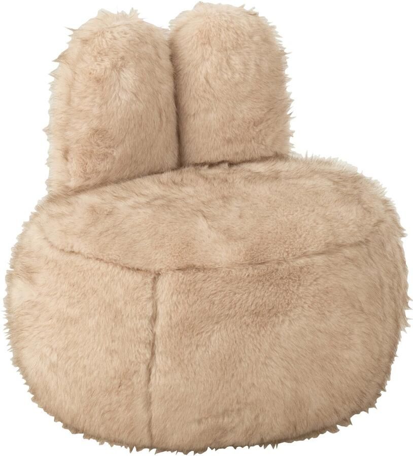 J-Line Kruk Fur With Bunny Ears Hout Taupe