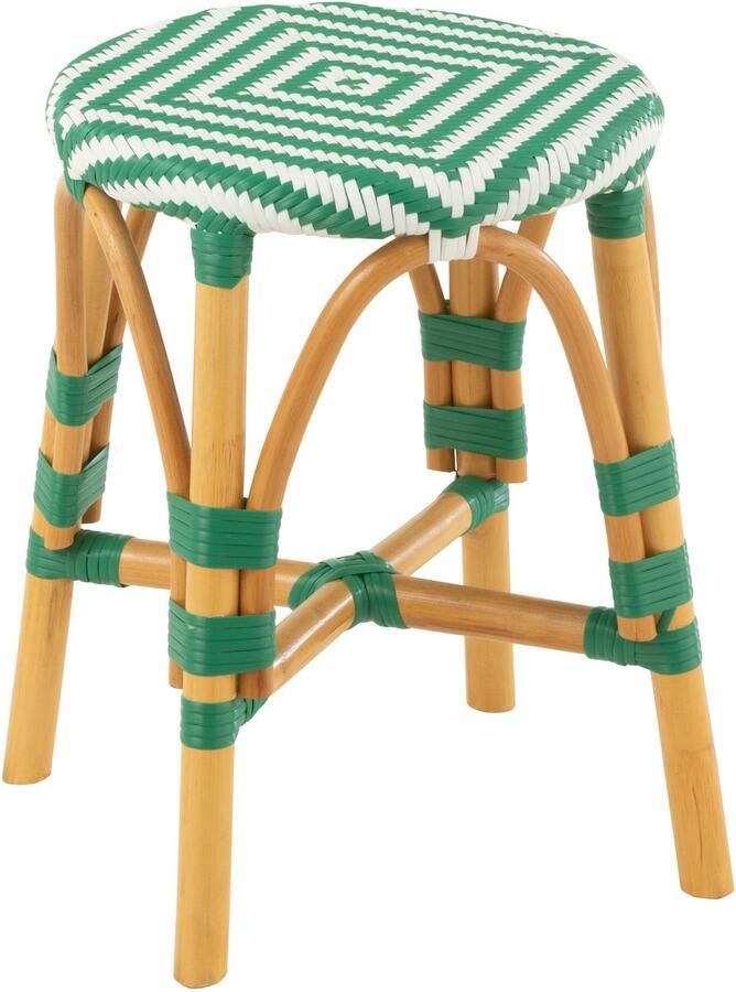 J-Line kruk Live rotan|kunststof naturel|groen