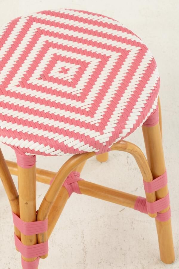 J-Line barkruk Live rotan kunststof naturel roze - Foto 3