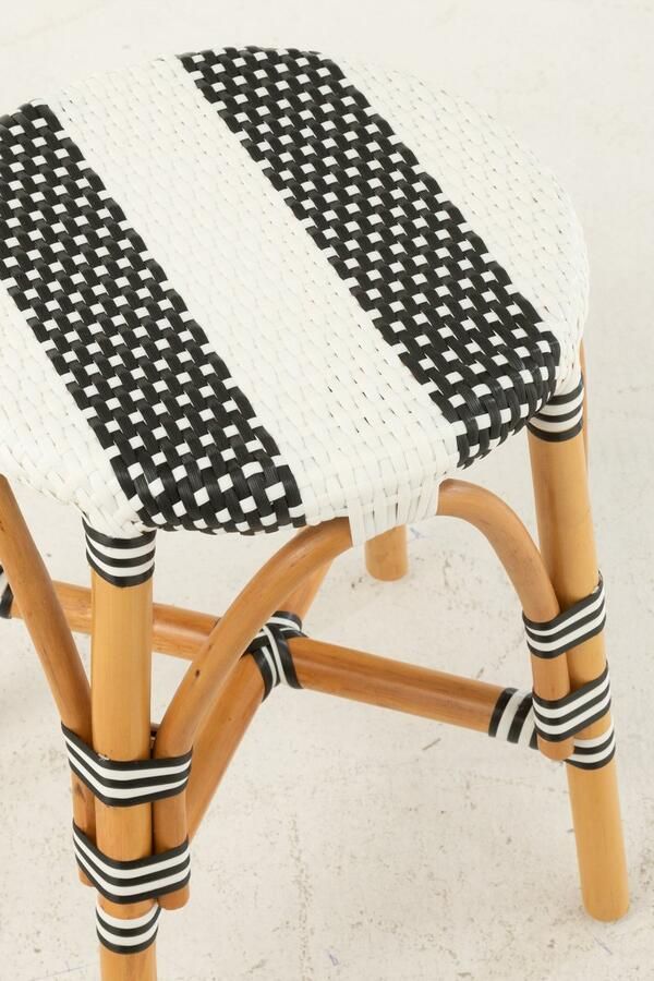 J-Line Kruk Live Rattan Kunststof Naturel Zwart - Foto 2