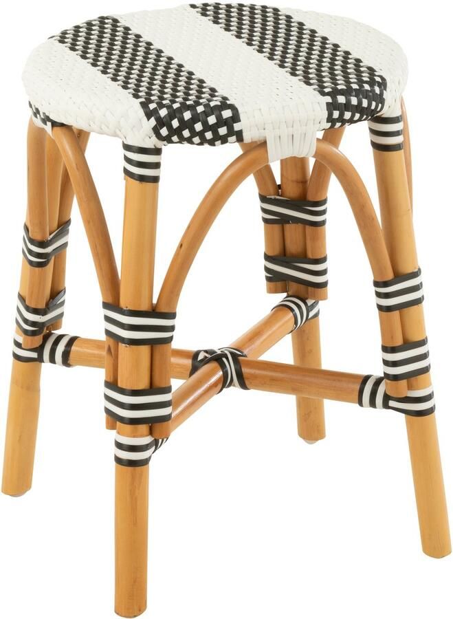 J-Line Kruk Live Rattan Kunststof Naturel Zwart